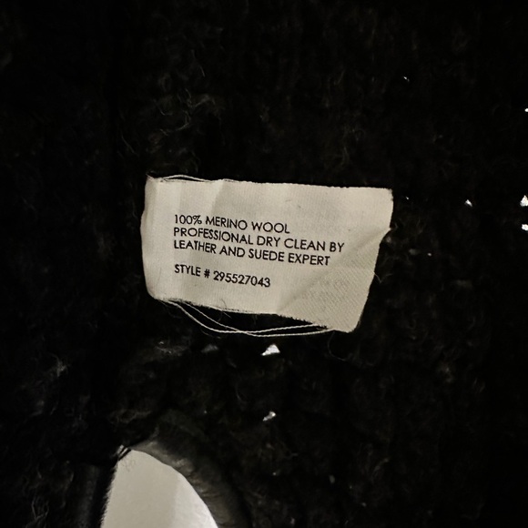 Club Monaco x M. Patmos 100% Merino Wool‎ Black Long Vest Leather Trim Pockets - Picture 13 of 13